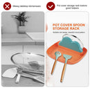 Silicone Utensil Rest with Drip Pad Cloud Rack with Pot Lid Holder (Green) Newly
