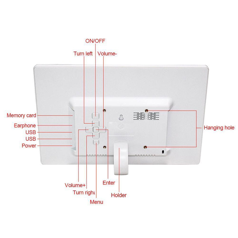 12.1 Inch Digital Photo Frame 1280x800 Back-light Electronic Album (White)