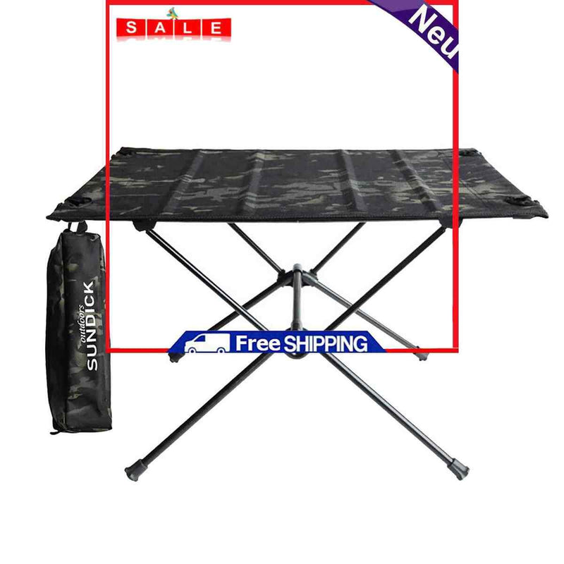 SUNDICK Outdoor Folding Table, BBQ Camping Table, Foldable Square Table Desk