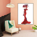 DIY Formal Dress Lady Part Special Shape Diamond Painting Kit (YX033 Red) Newly
