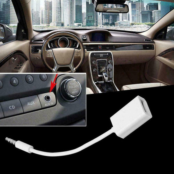 3.5mm Male Audio AUX Jack Plug to USB 2.0 Female Converter Extension Cords X5O4