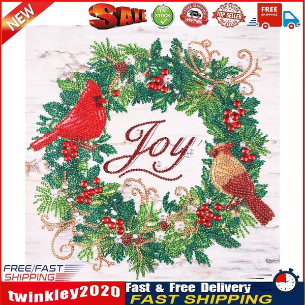 Diamond Painted 5D DIY Christmas wreath Partial Special Rhinestone Set Newly