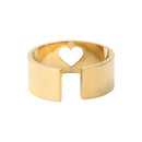 Heart Couple Ring Stainless Steel Wedding Lovers Open Rings Men Women Jewelry