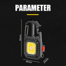 Mini LED Flashlight Keychain Can Opener Outdoor Camping Lamp Lights (Black)