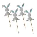 Easter Ornament Glitter Rabbit Cupcake Cake Toppers Happy Easter Rabbit