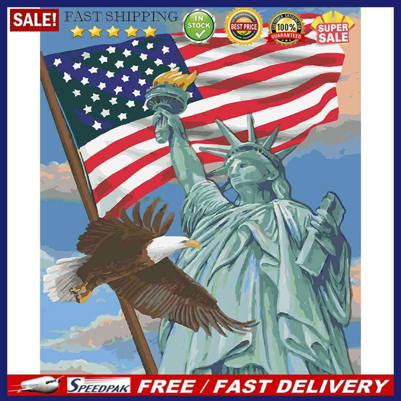 HandPainted Oil Paint Kill Time Picture Colouring Artcraft Eagle and Banner Gift