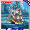 5D Diamond Painting Full Round Drill DIY Storm Boat Rhinestone Drawing Mosaic