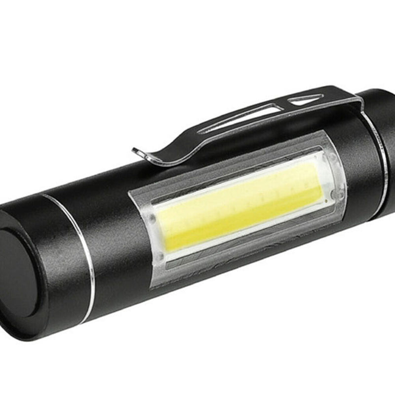 Mini Portable Flashlight COB LED Pocket Clip-On Torch Head Lamp for Outdoor