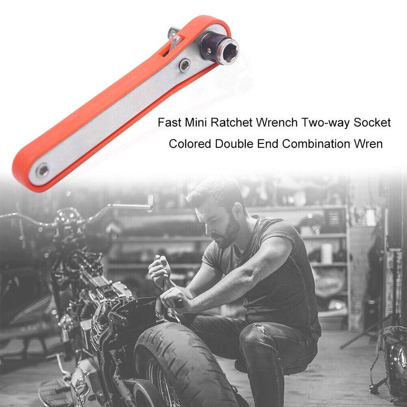 Two Way Ratchet Socket Wrench Tool 1/4 Hexagon Screwdriver Quick Socket Spanner