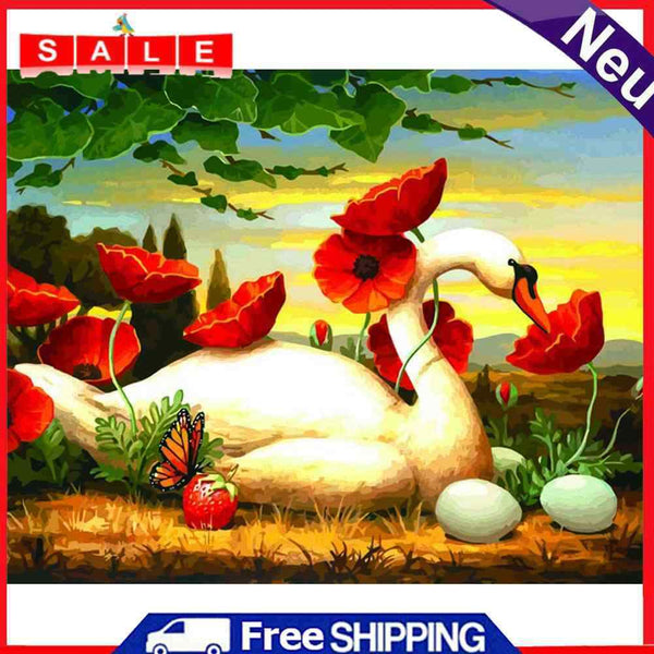 Goose and horse 50x40cm Oil Paint By Numbers Picture DIY Painting