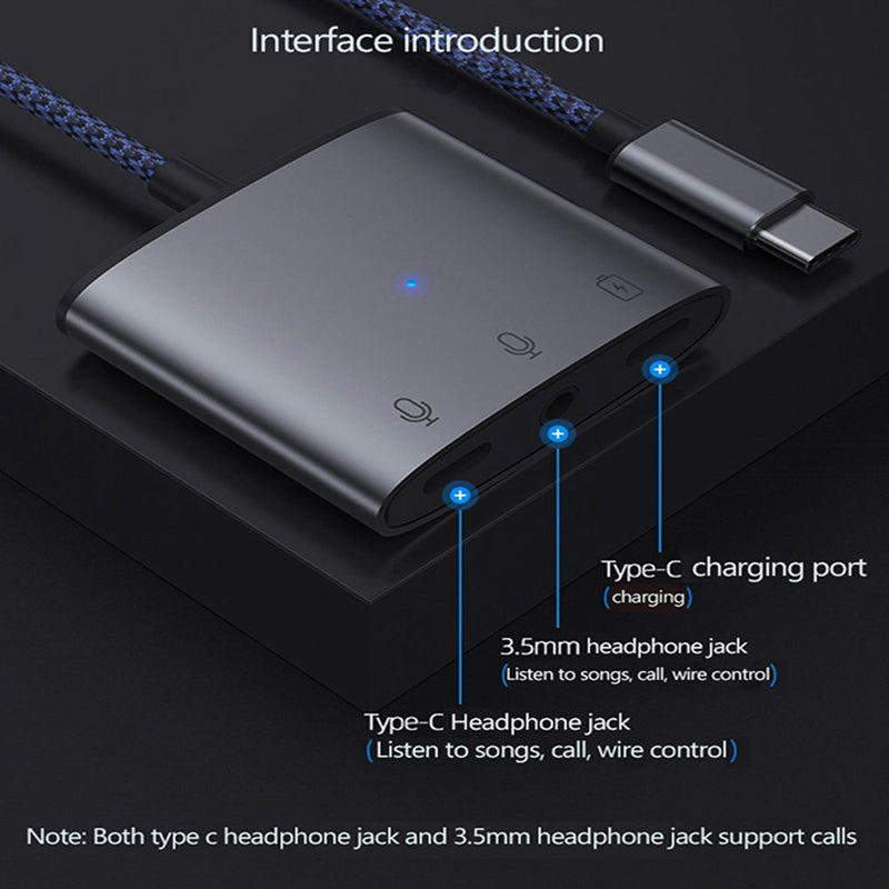 Voice Type-C Audio Adapter Earphone Jack USB C to 3.5mm Converter Cable