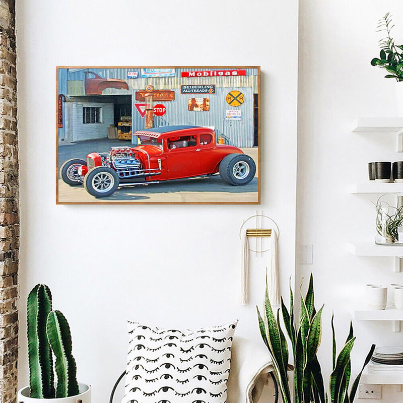 Painting By Numbers Kit Hand Painted DIY Car Artwork Canvas Oil Picture Craft