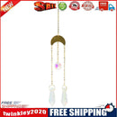 Iron Hoop Moon Sun Crystal Pendant Wind Chime Hanging Drop Garden Decor (C)