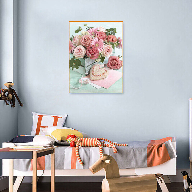 5D Diamond Painting Table Rose Full Round Rhinestone DIY Crafts Home Decorations