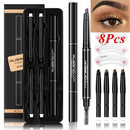 Eyebrow Pencil With 5 Colors Refill Lead 3 Pcs Eyebrow Stencils Brow Tattoo Pen
