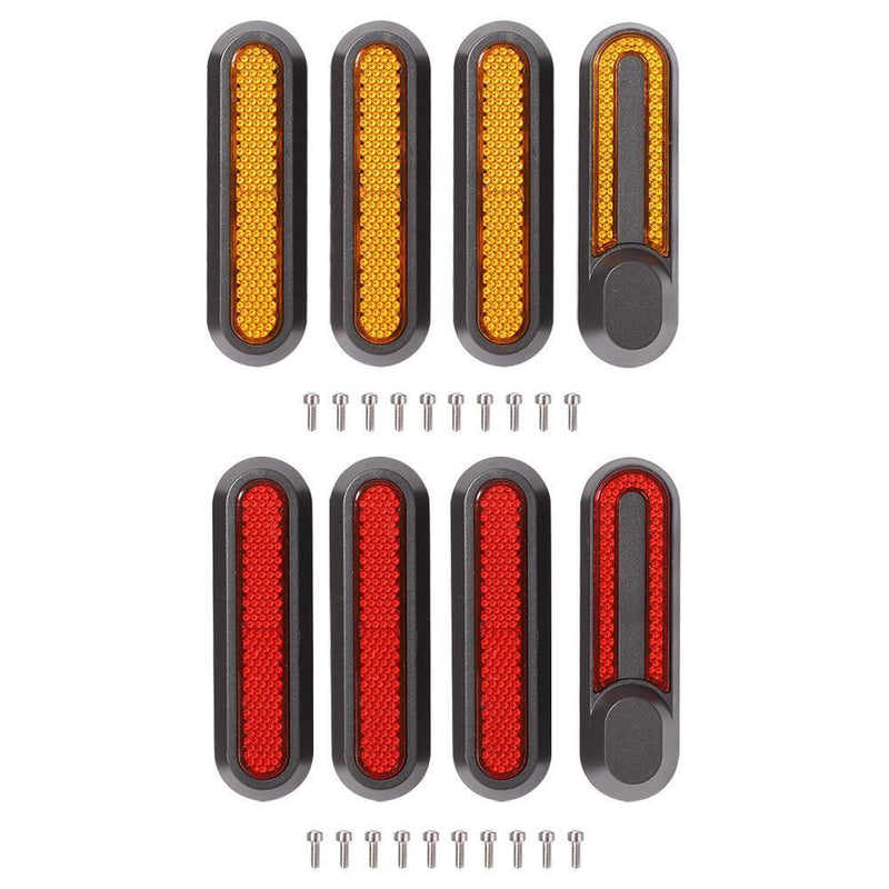8pcs Wheels Hub Cap Protective Shells Reflective Stickers for M365 (Red)