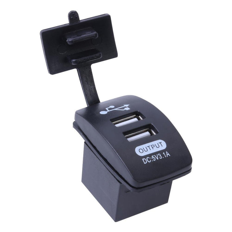 Universal Car Motorcycle 3.1A Dual USB Charger with Waterproof Cover for Phone