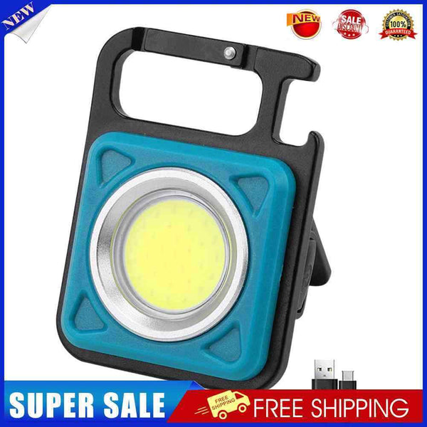 COB Flashlight Portable Magnet Repair Working Lamp Mini Key Light (Blue)