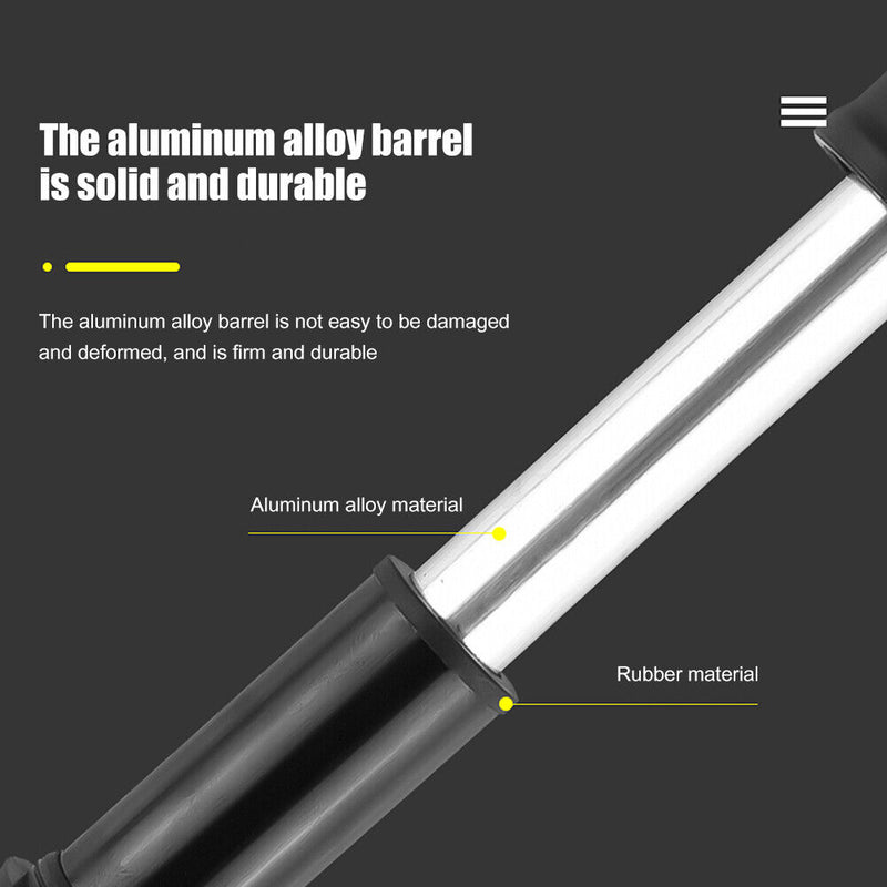 100PSI Mini Bike Pump Aluminum Alloy Bicycle Tire Inflator Portable Hand Pump