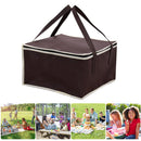Lunch Cooler Bag Picnic Thermal Insulated Zip Drink Food Packs (Coffee) Newly