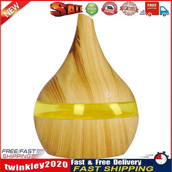 300ml Wood Grain Humidifier Mist Maker USB Colorful Aroma Diffuser (A) Newly