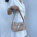 Fashion Women Butterfly Print PU Underarm Bag Casual Ladies Small Shoulder Bags