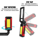 Red Magnetic Torch Folding Rechargeable LED Work Light Inspection Lamp Portable