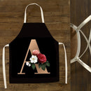 Letter A Print Kitchen Linen Apron Waterproof Home Cooking Bibs (82x68cm)