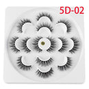 Fluffy Resuable False Eyelashes Eye Lashes Extension 5D Mink Hair Thick Cross