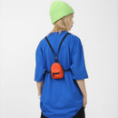 Nylon Crossbody Bag Men Women Street Hip Hop Zip Small Phone Packs (Orange)