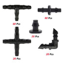 200x Drip Irrigation Barbed Connectors Watering System Fittings Kit for 4/7 Pants