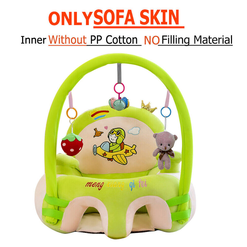 Baby Sofa Seat Skin Cartoon Plush Safety Seat Chair Without Cotton (Green) Newly