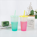Reusable Color Changing Cups 7pcs Cold Drinks Travel Tumbler with Lids Straws