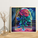 11CT Printed Full Cross Stitch DIY Preserved Flower Hand Painting Bedroom Decor