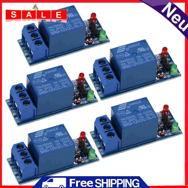 5Pcs/Set 12V 1 Channel Relay Module Optocouple Board Sign for PIC AVR DSP ARM FW