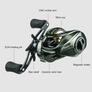 #A 7.2/1 Speed Ratio Low Profile Baitcasting Fishing Reel 13+1 Bearing Wheel Tac
