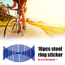 16pcs 18 inch Reflective Car Motorcycle Wheel Rim Stripe Stickers (Blue)