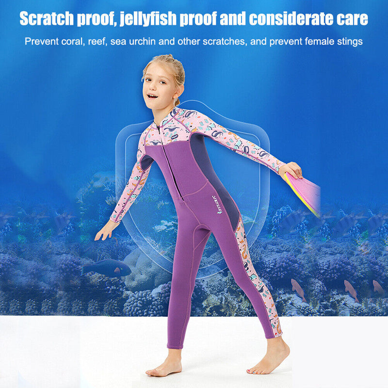 DIVE SAIL Scuba Diving Snorkeling Swimming Kid Girl Wetsuit (M151568K XL) Newly