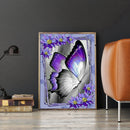 Purple Butterfly 5D DIY Full Round Diamond Painting Rhinestones Mosaic Beadwork