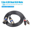 HIFI 2 XLR Male to 2 RCA Male Plug Dual Mixer Microphone Stereo Audio Cable Wire