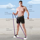 Elastic Resistance Band Exercise Gym Fitness Strength Belt (Purple 32mm) Newly