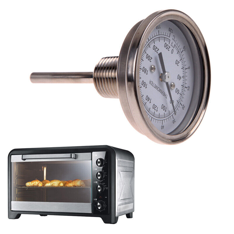 Stainless Steel 1/2 NPT Dial Thermometer Pyrometer for Oven Kitchen Tools