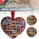 Book Lovers Heart-Shaped Bookshelf Pendant Ornament Christmas Tree Gifts FAST S#