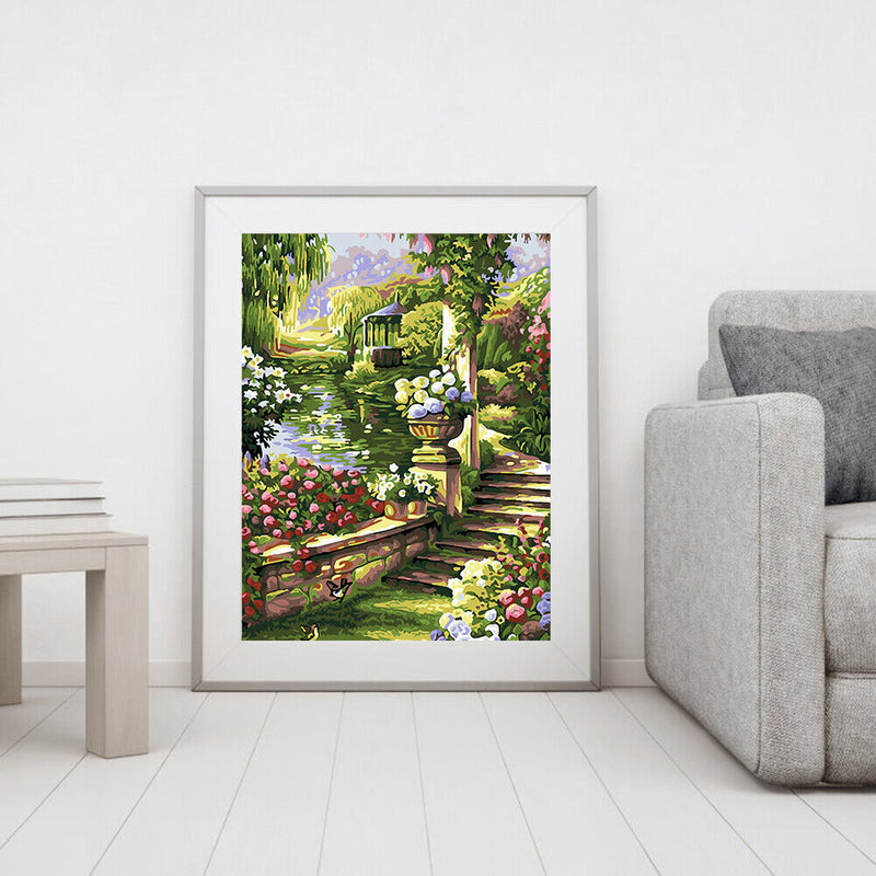 Frameless Painting By Numbers Step Up DIY Handmade Drawing On Canvas Craft Gift