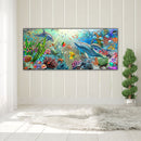 Undersea Dolphins Oil Paint By Numbers Kits DIY Handpainted Decoration Unfr