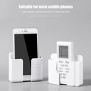 Wall Mounted Mobile Phone Charging Organizer Storage Box Stand Rack (White)