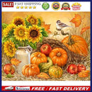 11CT Full Embroidery Pumpkin Flower Cotton Print Cross Stitch Home Decoration
