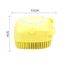 Silicone Pet Cat Bath Massage Brush Shampoo Grooming Comb Scrubber (Yellow)