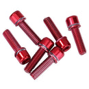 6pcs/set High Carbon Steel M5 Hex Bicycle Holder Bottle Rack Screws (Red)
