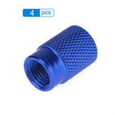 4pcs Auto Bicycle Tire Valve Caps Dust Covers for Schrader Valve (Blue) Newly